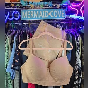 #0228 3XL NWT TRUEKIND Nude Bra Wirefree, + 2" Expander, SOFT! 92 Nylon/8 Spandx